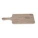 A Thunder Group Sequoia faux wood melamine serving board with a handle.