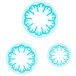 A blue Ateco plastic carnation cutter set with a white background.