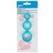 A package of three blue plastic Ateco carnation cutters.