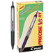 A box of 12 Pilot Precise V5RT black ink pens with black barrels.