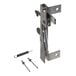 A metal Amana door latch with screws.