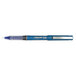 A Pilot Precise V5 blue ink pen with a clear cap.