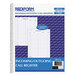 A spiral bound Rediform call register book with a blue and white cover.