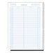 A white spiral notebook with lines on it.