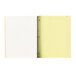The cover of a white and yellow National Casebound Lab Notebook with a yellow border.