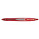 The red Pilot G6 pen with a clear tip and clear cap.