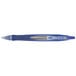 A Pilot G6 blue gel pen with a clear barrel and silver tip.