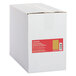 A white box with a red Universal label containing yellow Kraft catalog envelopes with red trim.