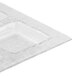 A close-up of a clear plastic Clipper Mill by GET 4-compartment tray with a square bottom.
