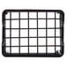 A black metal Clipper Mill sugar caddy with a white grid on it.