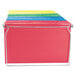 A stack of Universal hanging file folders in a variety of colors.