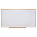 A Universal whiteboard with a wooden frame.