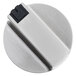 A close-up of a silver Avantco convection oven timer knob with a black handle.