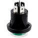 A green and black Avantco convection oven humidity button switch with a green light.