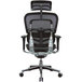 A back view of a black Eurotech Ergohuman office chair with black mesh.