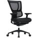 A black Eurotech Seating office chair with mesh back and wheels.