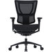A Eurotech Seating iOO Black Mesh office chair with wheels and arms.