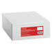 A white Universal business envelope box with a red label with white text.