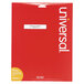 A red package of Universal white file folder labels with white text on yellow and red labels.