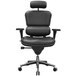 A black Eurotech Seating Ergohuman office chair with a black leather seat and headrest.