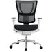 A black and white Eurotech Seating iOO office chair with a white base.