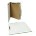 A white Universal letter size file folder with green and brown tabs.