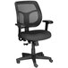 A black Eurotech office chair with a mesh back.