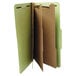 A Universal legal size classification folder with three green folders inside.