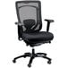 A black Eurotech office chair with mesh back and arms.