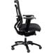 A black Eurotech Seating office chair with black fabric and mesh on the seat and back and armrests.