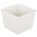 A white square GET Melamine crock with a square top.