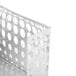 A white powder coated iron bulge napkin holder.