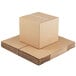 A stack of 18" x 18" x 16" Kraft shipping boxes.