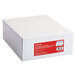 A white box of Universal #10 white business envelopes with a red label.