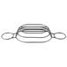 A black Clipper Mill wire basket with oval and round holders.