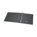 A Universal black binder with silver metal rings.