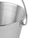 A Clipper Mill stainless steel round serving pail with a handle.