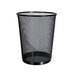 A black mesh Universal wastebasket.