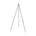 A black aluminum Universal foldaway easel set up on a white background.