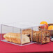 A clear plastic Cal-Mil bread box with two drawers containing bread.