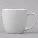 A Libbey bright white porcelain mug with a handle.