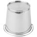 A silver stainless steel Clipper Mill serving bucket with a metal handle.