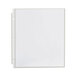 A clear rectangular sheet protector with a white background.