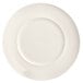 A Libbey Basics bright white porcelain plate with a round edge and white border.