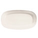 A bright white oval porcelain racetrack platter.