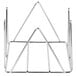 A Clipper Mill chrome plated wire napkin holder with a triangle shaped design.