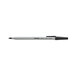 A close-up of a black and white Universal Economy ballpoint pen with a gray barrel.