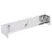 A stainless steel Matfer Bourgeat utensil holder rack with 3 hooks hanging from it.