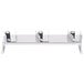A stainless steel Matfer Bourgeat wall mounted utensil holder rack with 3 hangers.