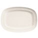 A Libbey Basics bright white porcelain racetrack plate with a white border.